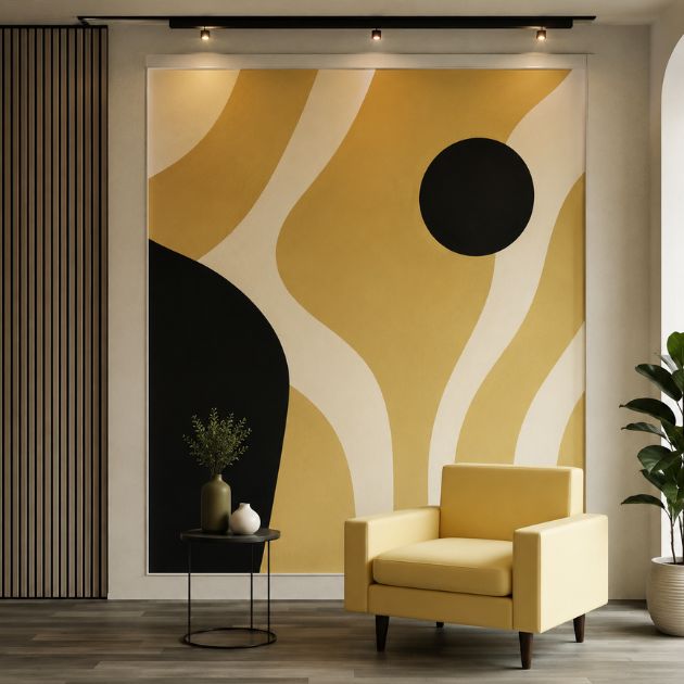 Feature walls, mural painting, artistic installations